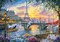 500 Piece Jigsaw Puzzle, Tea Time in Paris, France, Colorful Eiffel Tower and Café Puzzle, Paris, Art Puzzle, Adult Puzzles, Castorland B-53018